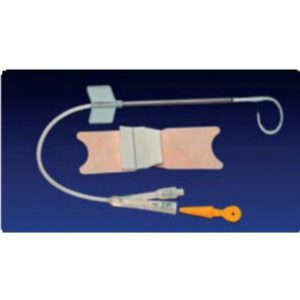 Suprapubic integral catheter of silicone Pigtail tip Ch 18